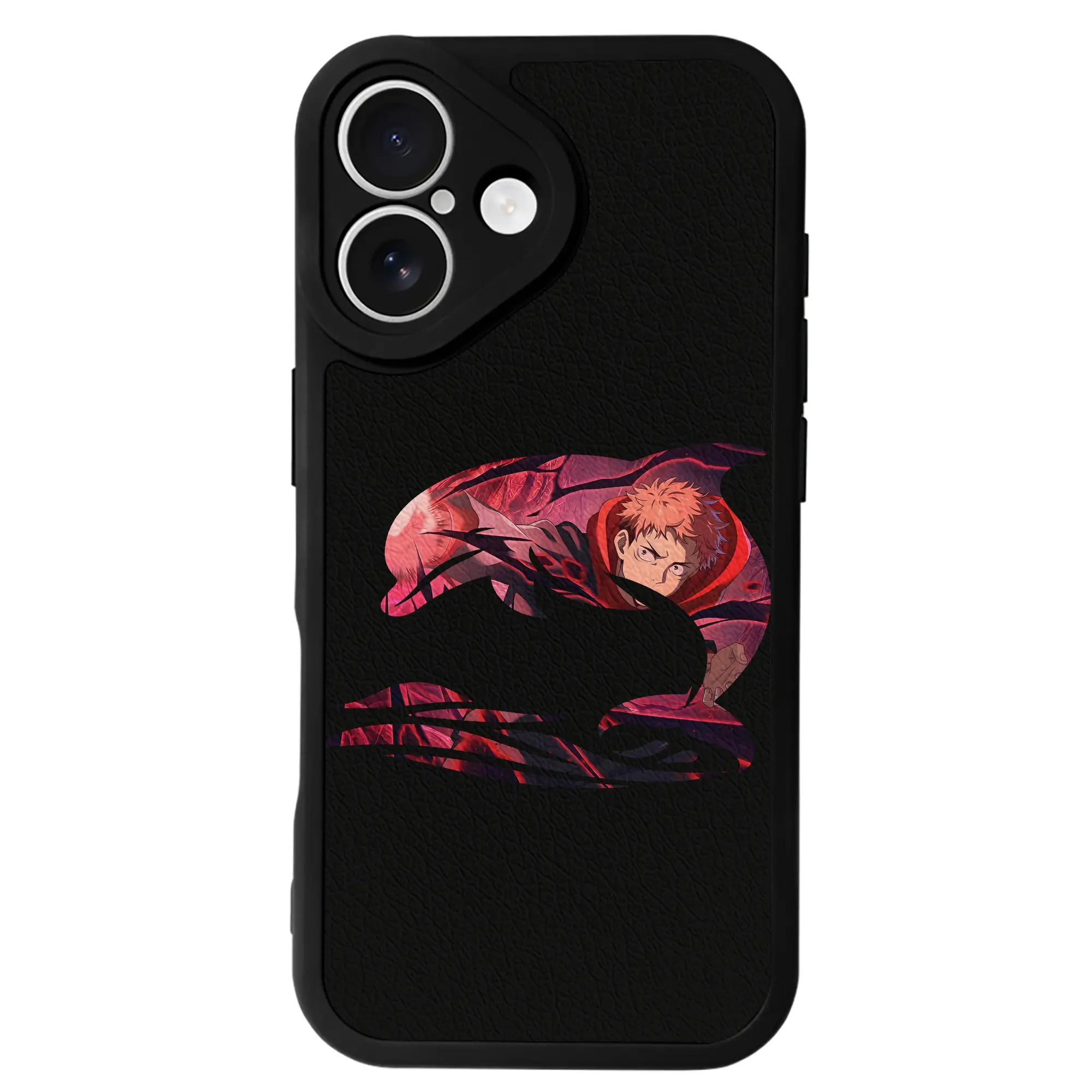 呪術廻戦 グッズ,虎杖 悠仁 - IPhone 16シリーズ対応 ・ シリコンスマホケース ・ レザー調 ・ 高精度フィット ・ 耐衝撃 ・ ワイヤレス充電対応 ・ 精密カット